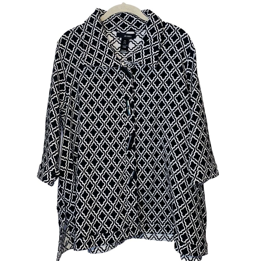 Ali Miles Size PXL Reversible Jacket Buttons Artsy Lagenlook Petites